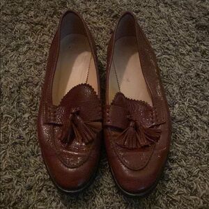 Brown Leather Tassel Loafers